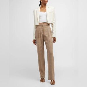 A.L.C. Fynn Plaid Straight-Leg Pants in Tawny Plaid 2 NWT